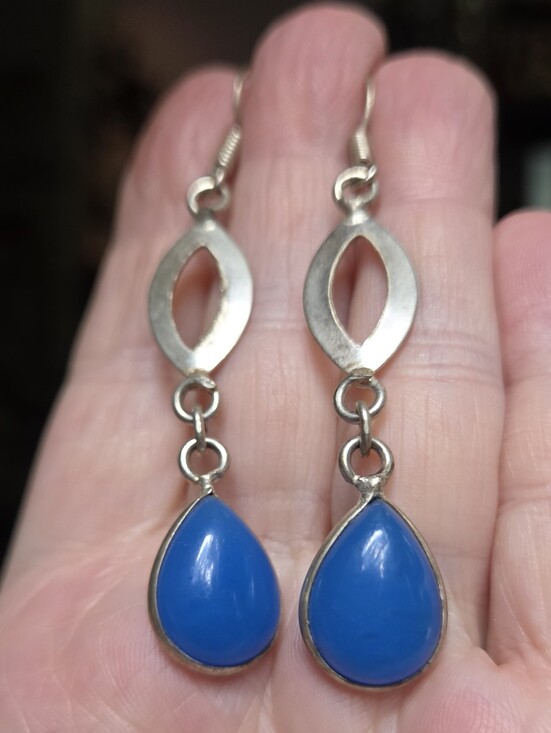 Kharma Collection by Avelon Jewelry - Chalcedoney Sterling Teardrop Earrings